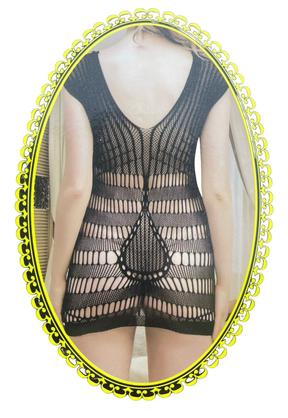 Hot Black Body Stocking for Women - Flexible Fishnet Lace Nighty and Party Wear, One Size Fits All