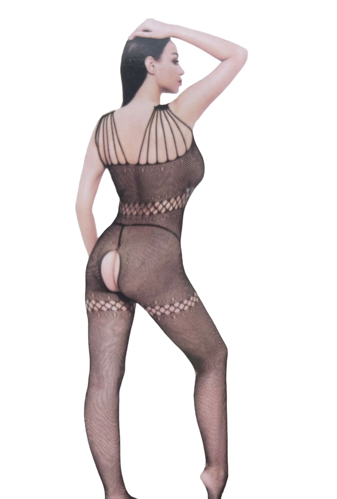 Hot Black Body Stocking for Women - Flexible Fishnet Lace Nighty and Party Wear, One Size Fits All