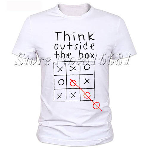 Think Outside the Box Unisex T-Shirt - Cool Letter Quote Modal Short Sleeve O Neck Tee for Men and Women