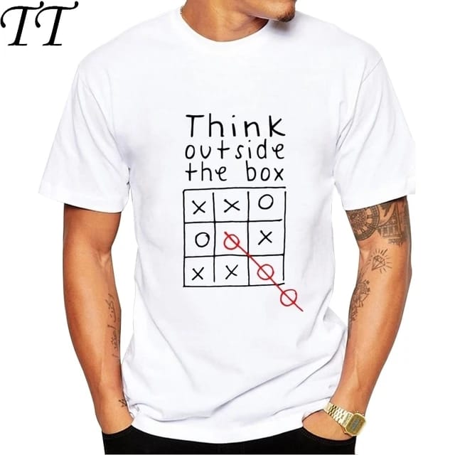 Think Outside the Box Unisex T-Shirt - Cool Letter Quote Modal Short Sleeve O Neck Tee for Men and Women